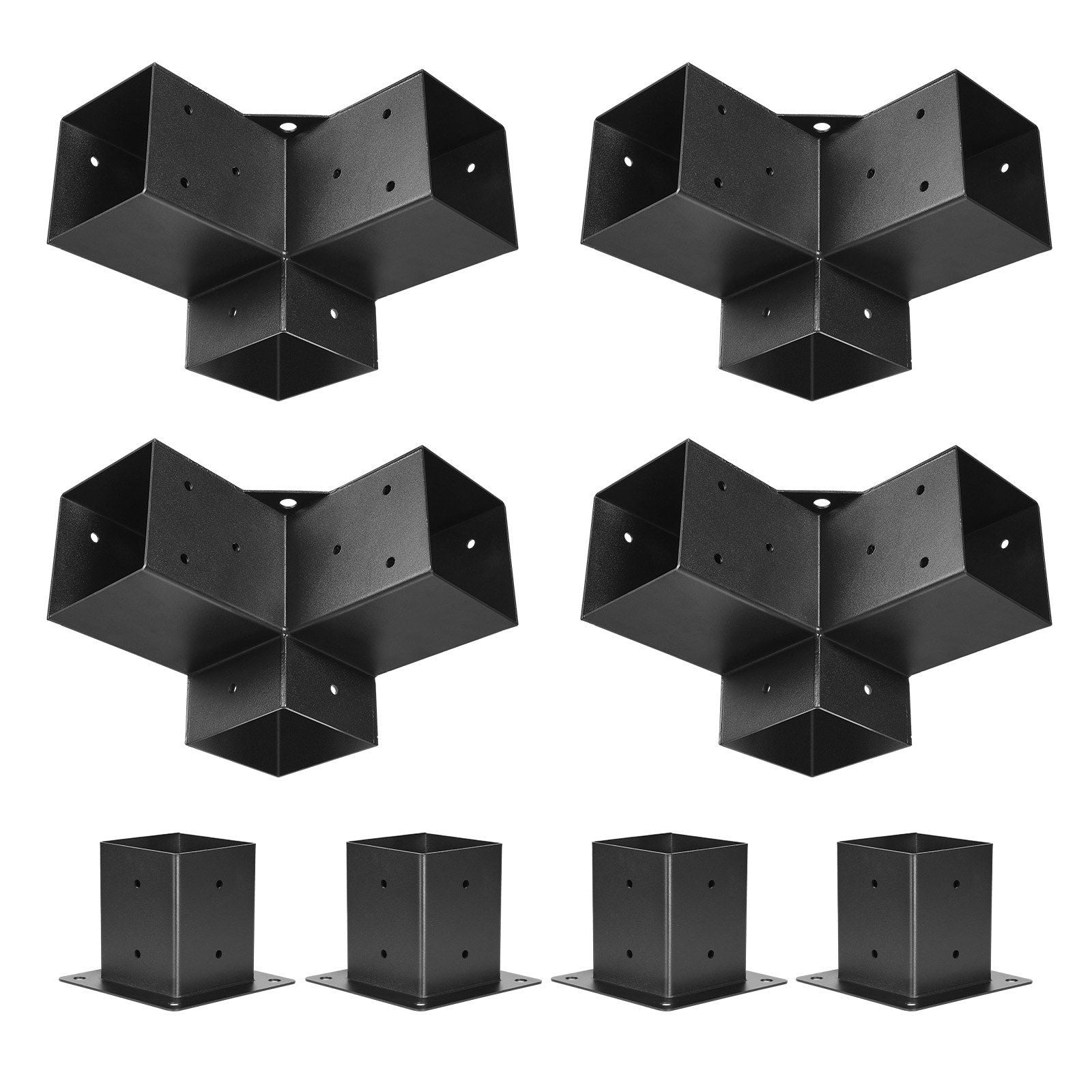Pergola Bracket Kit, 4x4 Inch (Inner Size 92 x 92 mm), 4 Pcs 3-Way Heavy Duty Corner Bracket Woodworks DIY V952-LPJJTZST8PCSB815I002V0