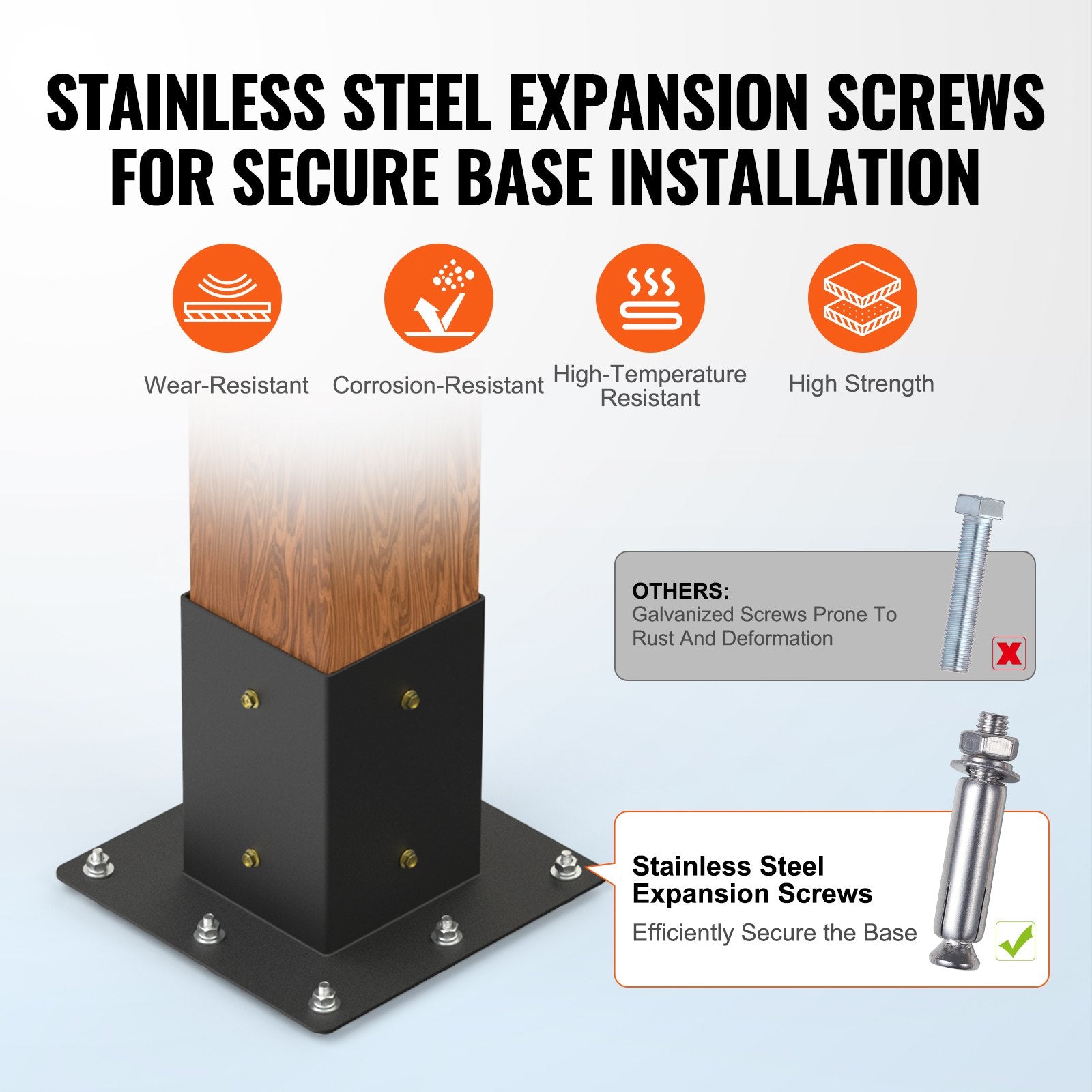 Pergola Bracket Kit 4''x4''(inner 3.6''x3.6''), 8pcs (4pcs 3-Way,4pcs Base) Heavy Duty Corner Bracket V952-LPJJTZST8PCSB815IV0