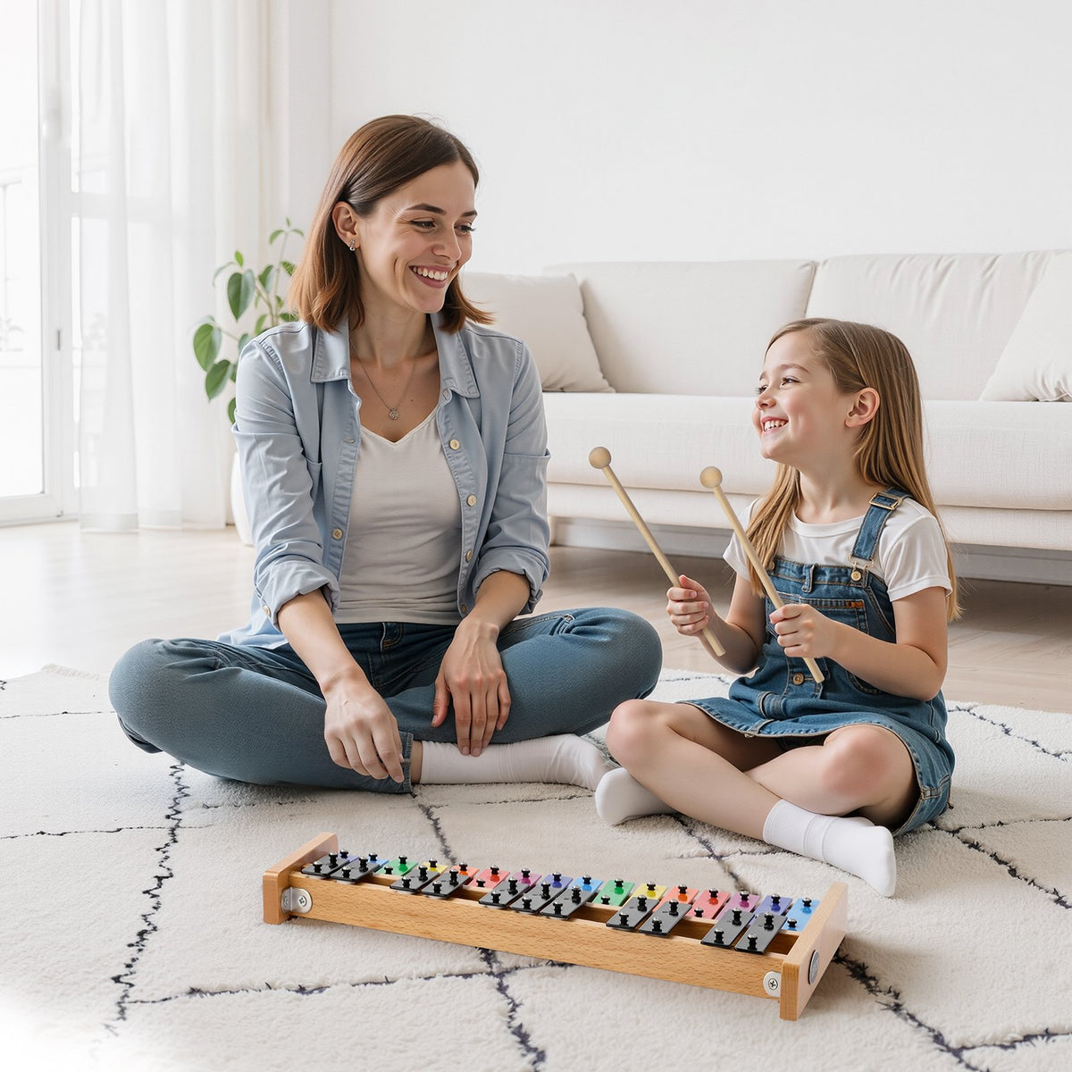 Glockenspiel Xylophone, 27 Notes, Professional Xylophone Percussion Instrument, with Colorful Metal Keys, V952-LPZQ27YFCSWZ4I7P9001V0