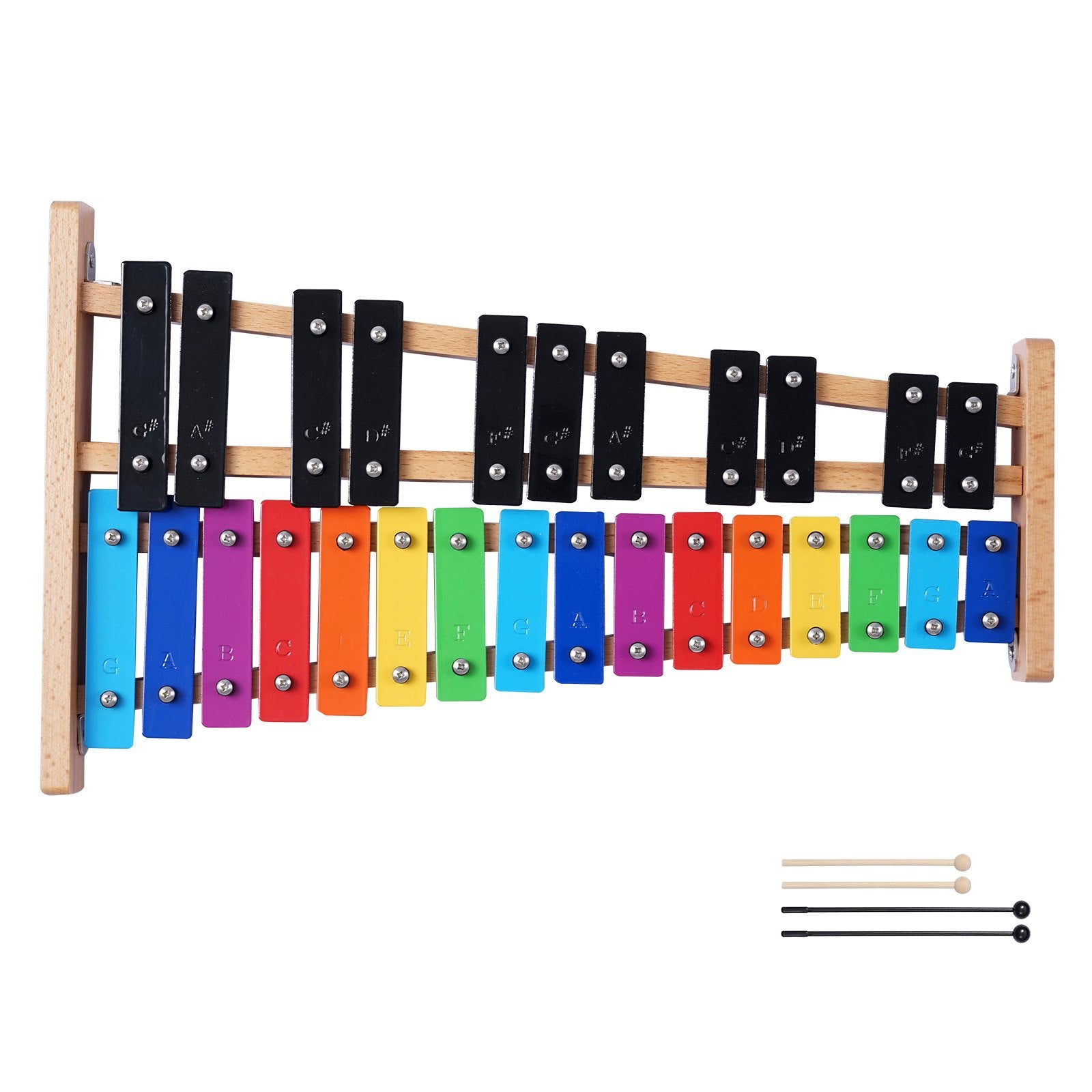Glockenspiel Xylophone, 27 Notes, Professional Xylophone Percussion Instrument, with Colorful Metal Keys, V952-LPZQ27YFCSWZ4I7P9001V0