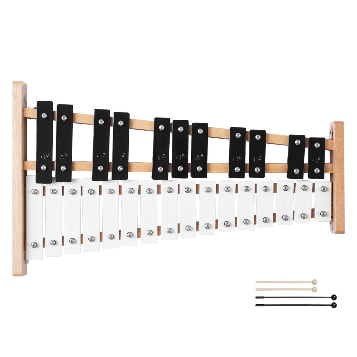 Glockenspiel Xylophone, 27 Notes, Professional Xylophone Percussion Instrument, with Metal Keys, Includes 4 V952-LPZQHBSWZJ27ZB5YD001V0
