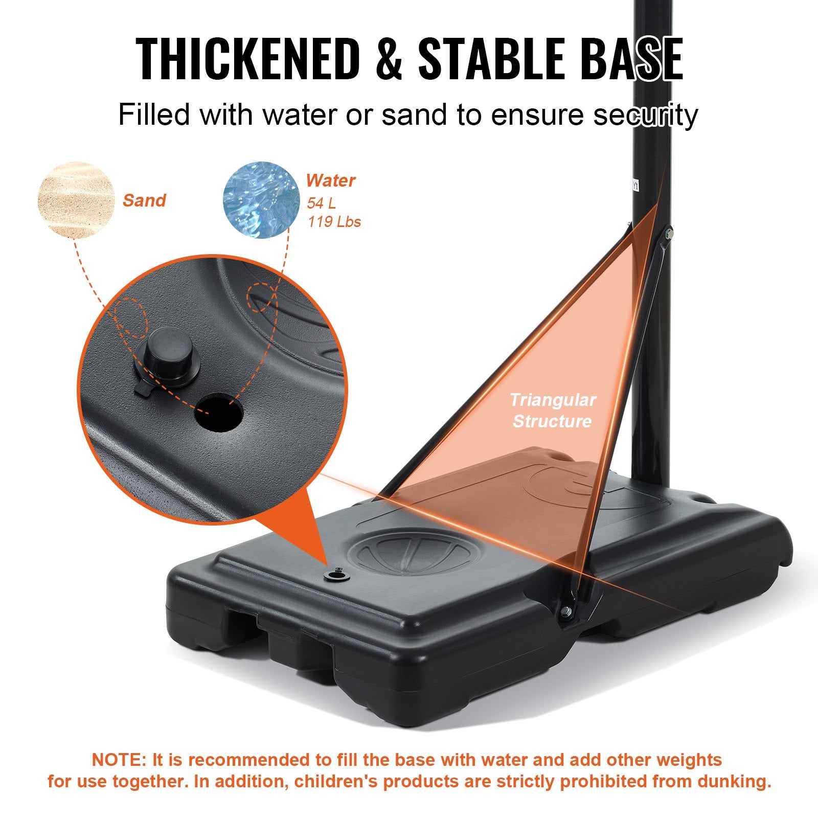 Basketball Hoop, 4-10 ft Adjustable Height Portable Backboard System, 44 inch Basketball Hoop & Goal, Kids & V952-LQK44CKWDJ00OBGUSV0