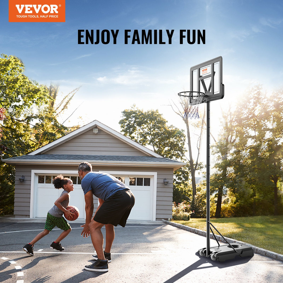 Basketball Hoop, 4-10 ft Adjustable Height Portable Backboard System, 44 inch Basketball Hoop & Goal, Kids & V952-LQK44CKWDJ00OBGUSV0