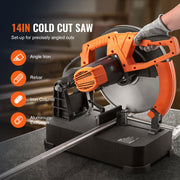 Chop Saw, 14"/355mm Blade Diameter Cut Off Saw, 2800W 1200RPM Steel Cutting Machine, Adjustable Dry Cut Chop V952-LQXXCQGJYC1411KY4V3