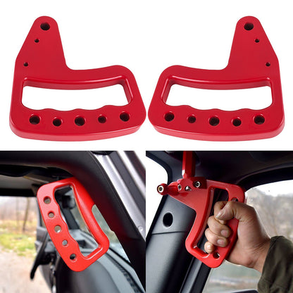 Hand Grips Front Rear Compatible with 2007-2017 Jeep Wrangler JK New V952-LS07-17JPMMRRED01V0