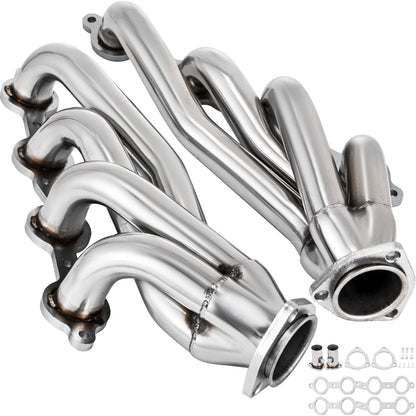 Exhaust Header Set 1 5/8" Exhaust Turbo Headers, Stainless Steel Exhaust Manifold Headers, Shorty Engine V952-LS1-2-3-6LS-QJQG1V0