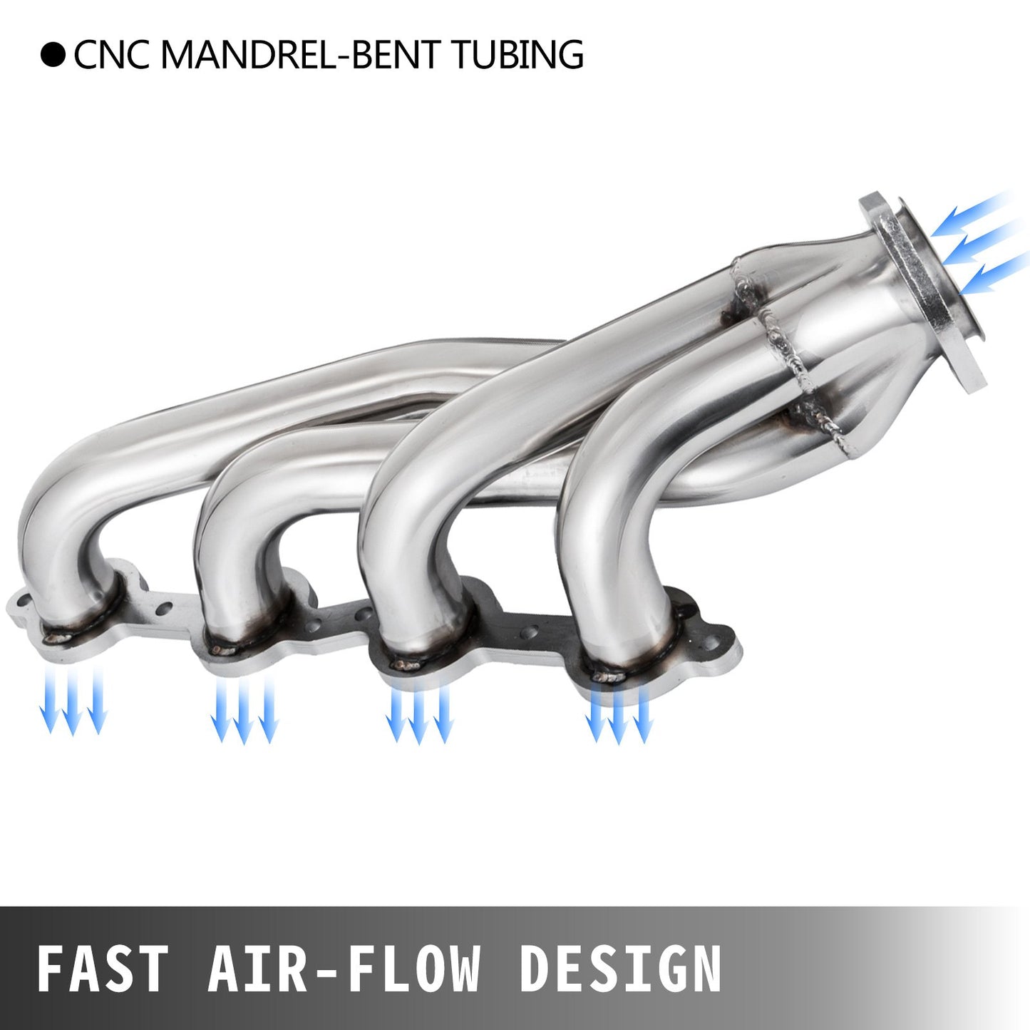 Exhaust Header Set 1 5/8" Exhaust Turbo Headers, Stainless Steel Exhaust Manifold Headers, Shorty Engine V952-LS1-2-3-6LS-QJQG1V0