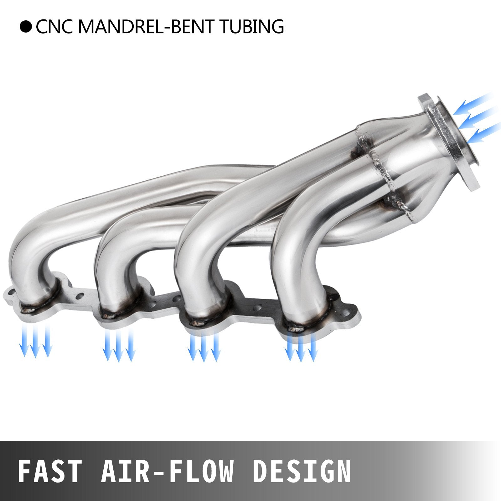 Exhaust Header Set 1 5/8" Exhaust Turbo Headers, Stainless Steel Exhaust Manifold Headers, Shorty Engine V952-LS1-2-3-6LS-QJQG1V0