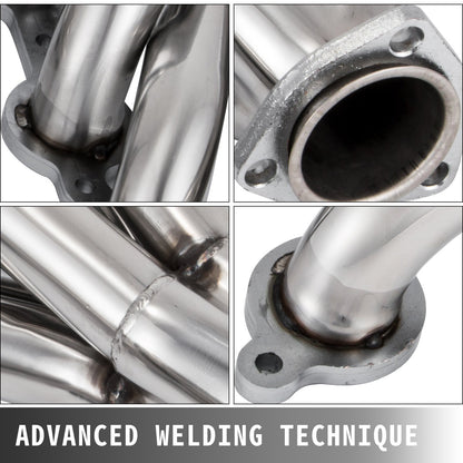 Exhaust Header Set 1 5/8" Exhaust Turbo Headers, Stainless Steel Exhaust Manifold Headers, Shorty Engine V952-LS1-2-3-6LS-QJQG1V0
