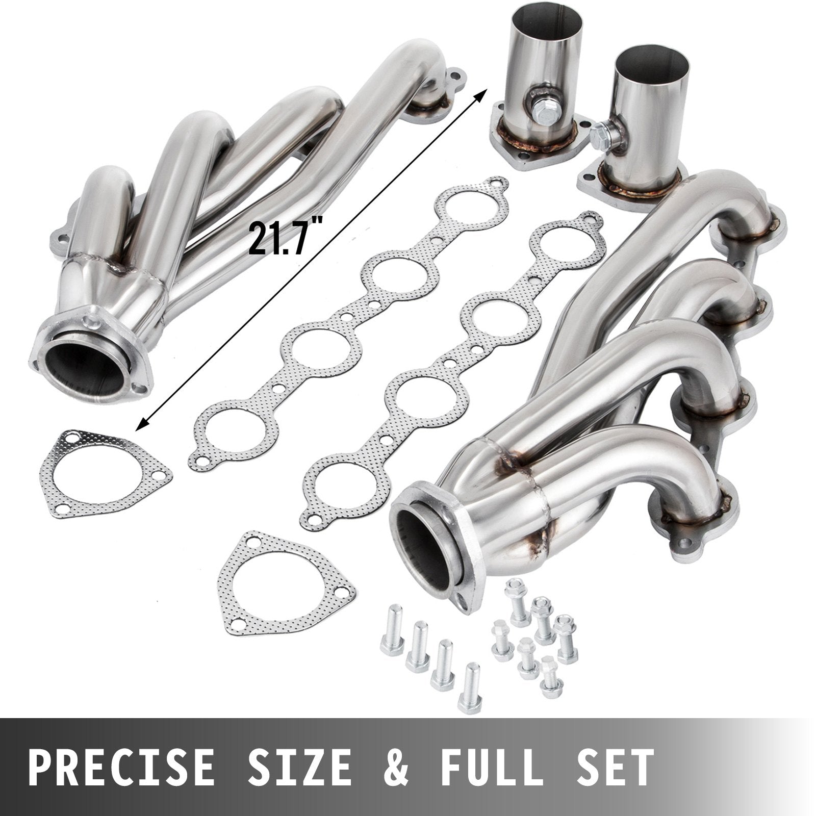 Exhaust Header Set 1 5/8" Exhaust Turbo Headers, Stainless Steel Exhaust Manifold Headers, Shorty Engine V952-LS1-2-3-6LS-QJQG1V0