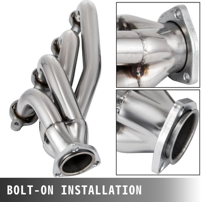 Exhaust Header Set 1 5/8" Exhaust Turbo Headers, Stainless Steel Exhaust Manifold Headers, Shorty Engine V952-LS1-2-3-6LS-QJQG1V0