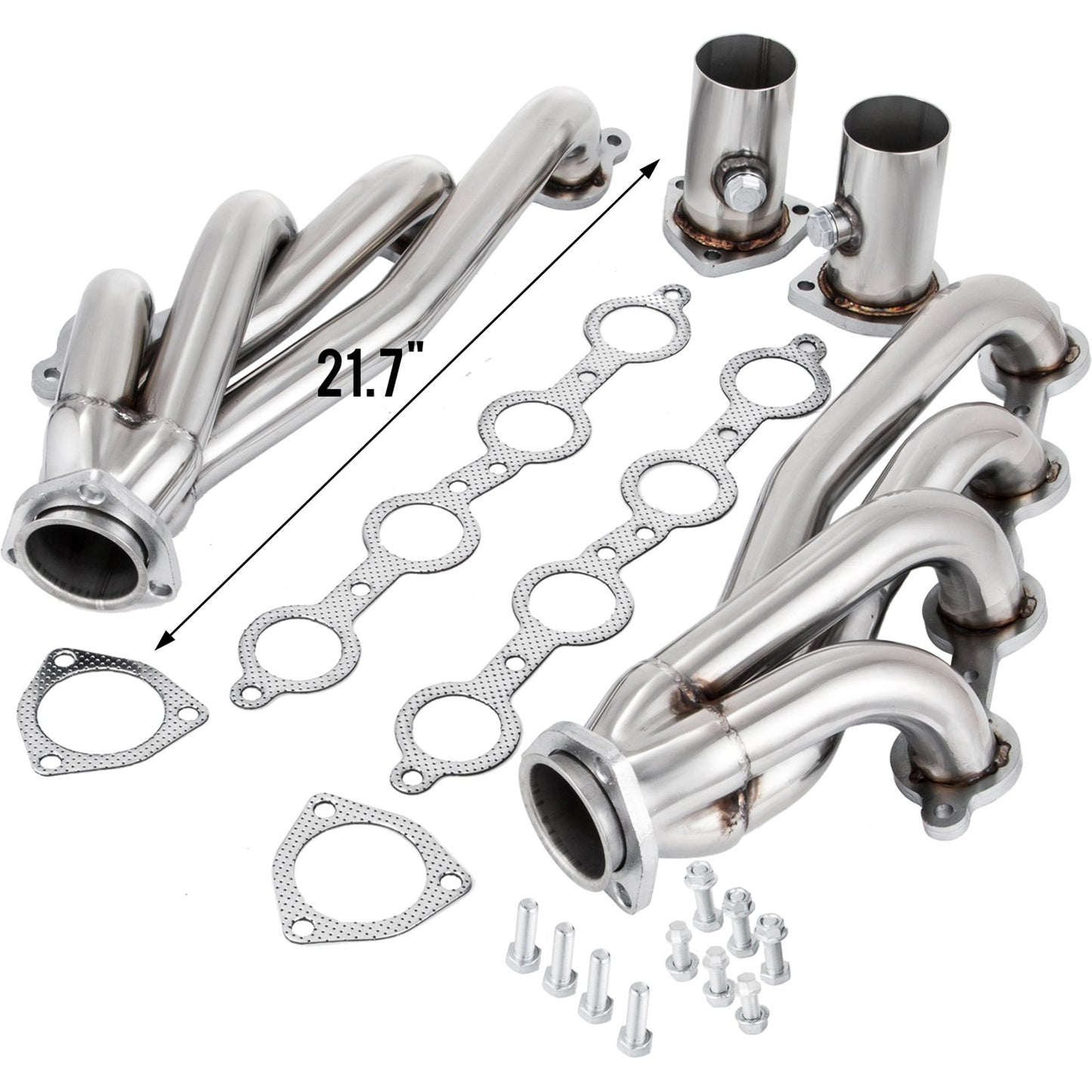 Exhaust Header Set 1 5/8" Exhaust Turbo Headers, Stainless Steel Exhaust Manifold Headers, Shorty Engine V952-LS1-2-3-6LS-QJQG1V0