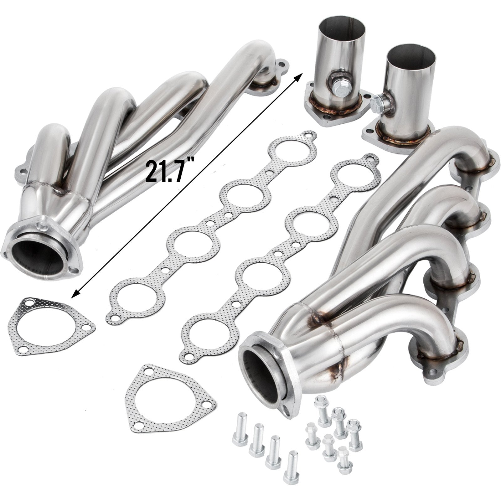 Exhaust Header Set 1 5/8" Exhaust Turbo Headers, Stainless Steel Exhaust Manifold Headers, Shorty Engine V952-LS1-2-3-6LS-QJQG1V0