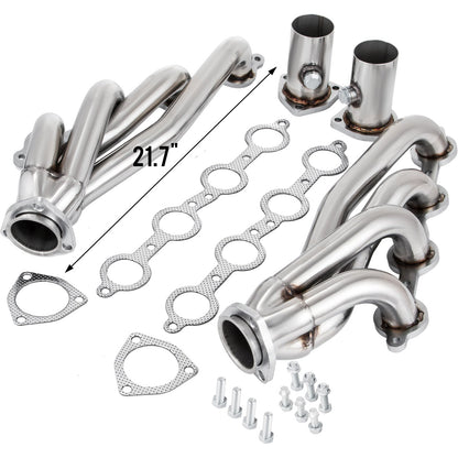 Exhaust Header Set 1 5/8" Exhaust Turbo Headers, Stainless Steel Exhaust Manifold Headers, Shorty Engine V952-LS1-2-3-6LS-QJQG1V0