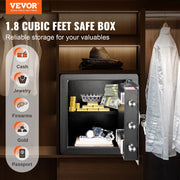 Safe 1.8 Cubic Feet Home Safe Steel for Cash Gold 15.75x13x16.9 inch V952-LSBXXHSLSLF186U0WV0