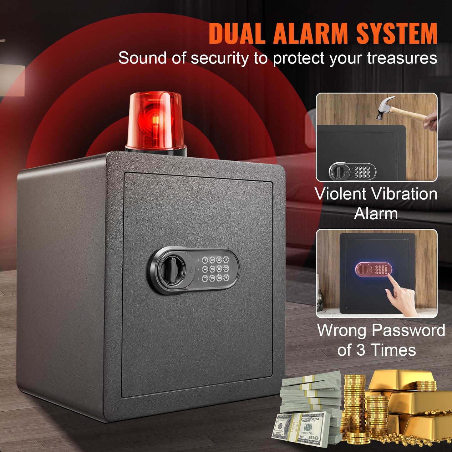 Safe 1.8 Cubic Feet Home Safe Steel for Cash Gold 15.75x13x16.9 inch V952-LSBXXHSLSLF186U0WV0