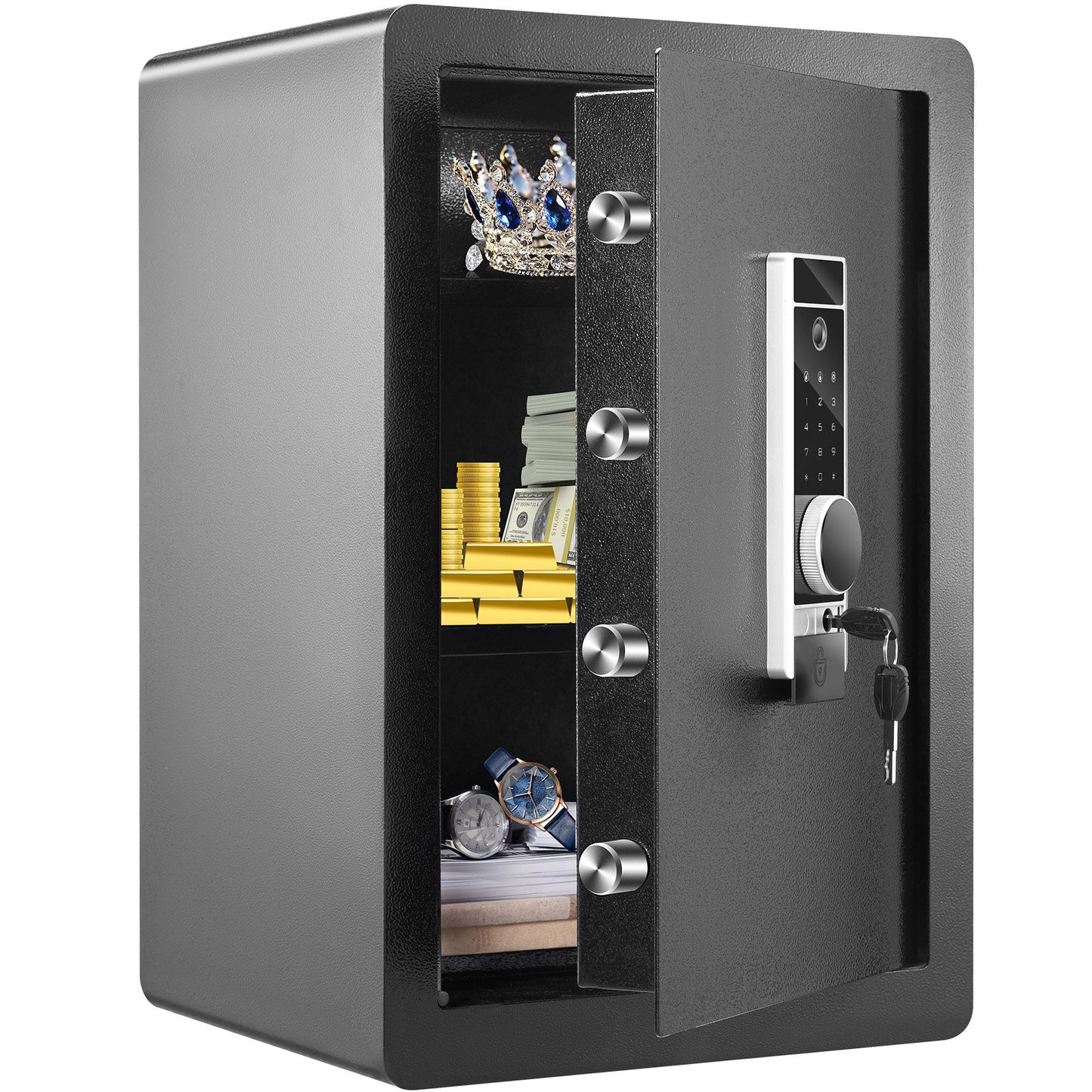 Safe 2.2 Cubic Feet Home Safe Steel for Cash Gold 15.75x13x23.6 inch V952-LSBXXHSLSLF22HXMIV0
