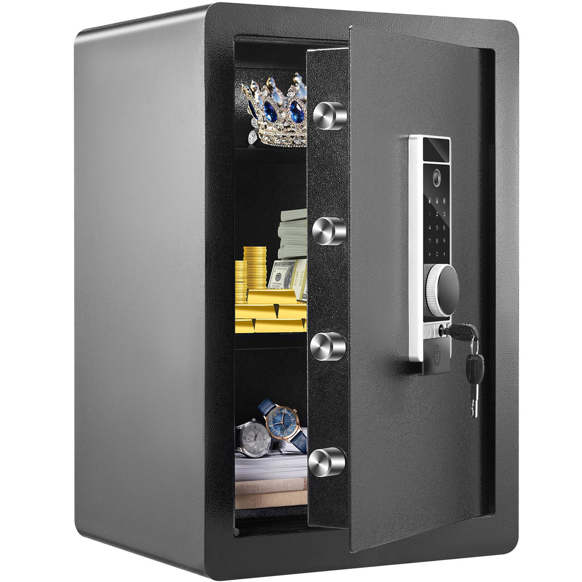 Safe 2.2 Cubic Feet Home Safe Steel for Cash Gold 15.75x13x23.6 inch V952-LSBXXHSLSLF22HXMIV0