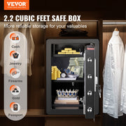 Safe 2.2 Cubic Feet Home Safe Steel for Cash Gold 15.75x13x23.6 inch V952-LSBXXHSLSLF22HXMIV0
