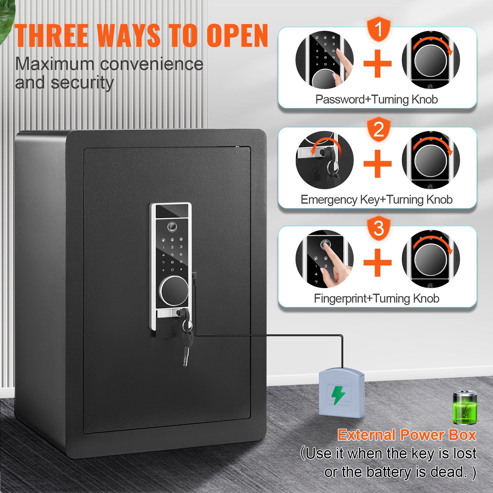Safe 2.2 Cubic Feet Home Safe Steel for Cash Gold 15.75x13x23.6 inch V952-LSBXXHSLSLF22HXMIV0