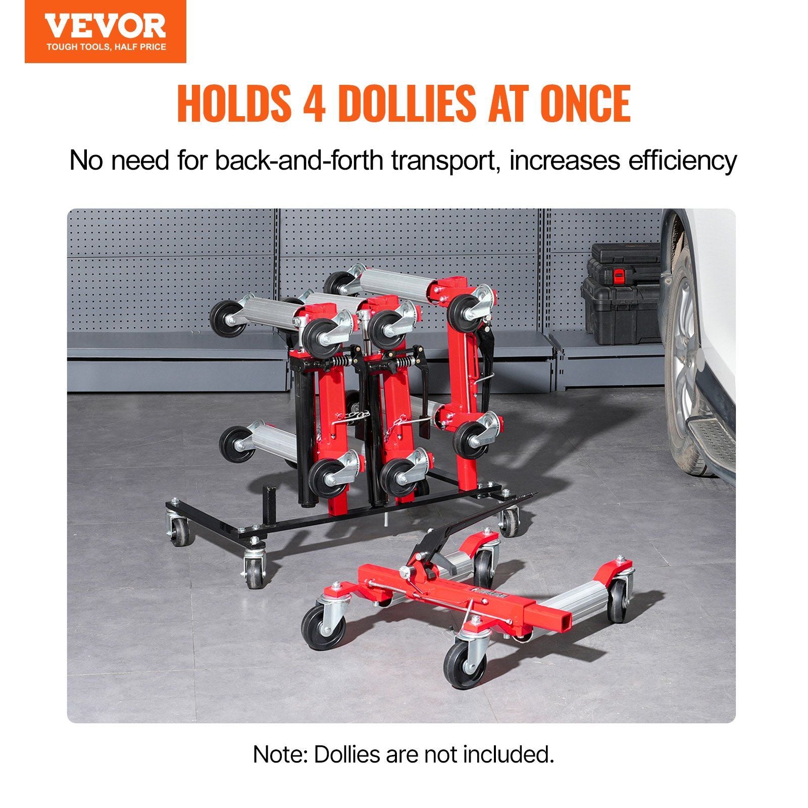 Car Dolly Rack, Storage Rack with 360 degrees Rotatable Wheels, Hydraulic Ratchet Trolley Jack Stand V952-LSBYCCFJCF4GTF38XV0