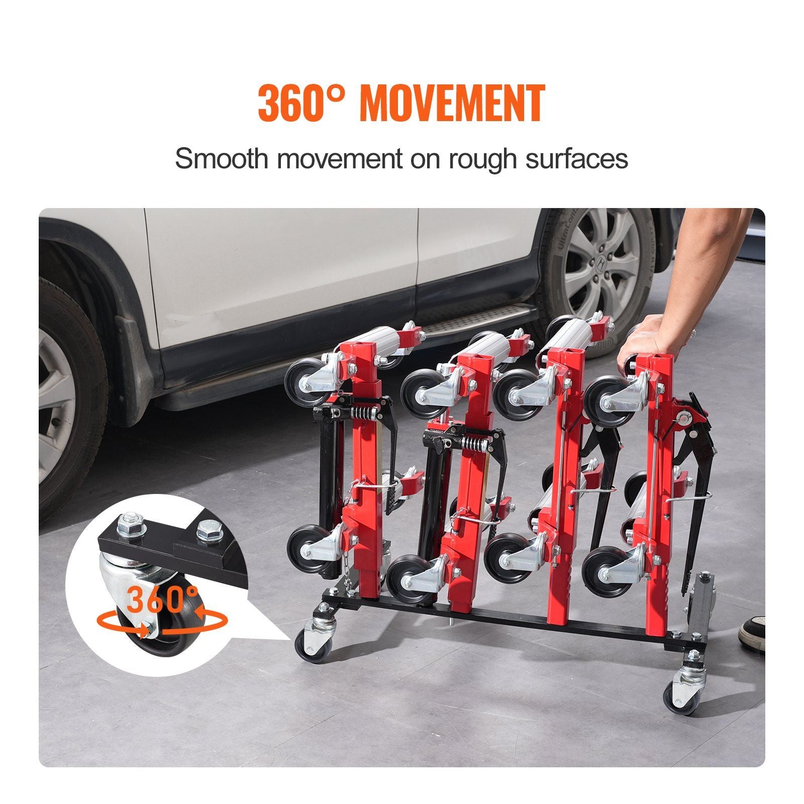 Car Dolly Rack, Storage Rack with 360 degrees Rotatable Wheels, Hydraulic Ratchet Trolley Jack Stand V952-LSBYCCFJCF4GTF38XV0
