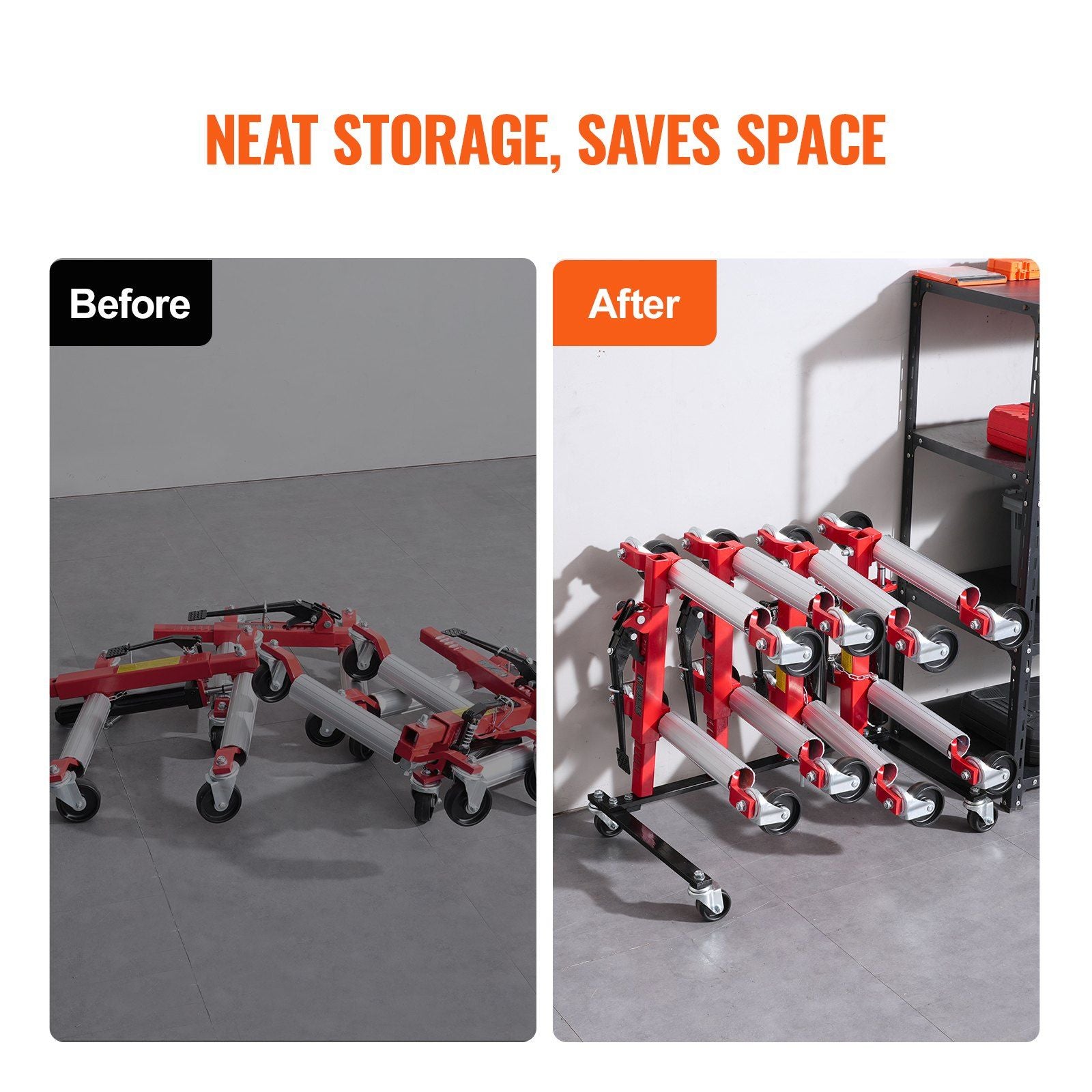 Car Dolly Rack, Storage Rack with 360 degrees Rotatable Wheels, Hydraulic Ratchet Trolley Jack Stand V952-LSBYCCFJCF4GTF38XV0