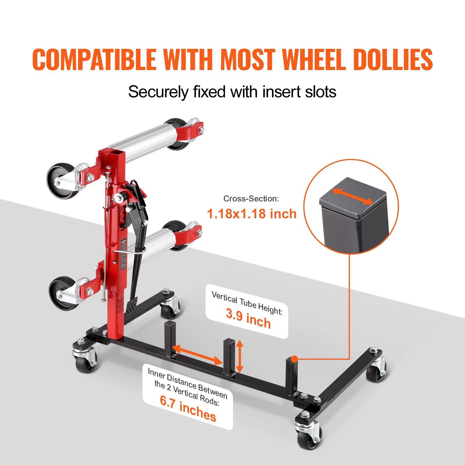 Car Dolly Rack, Storage Rack with 360 degrees Rotatable Wheels, Hydraulic Ratchet Trolley Jack Stand V952-LSBYCCFJCF4GTF38XV0