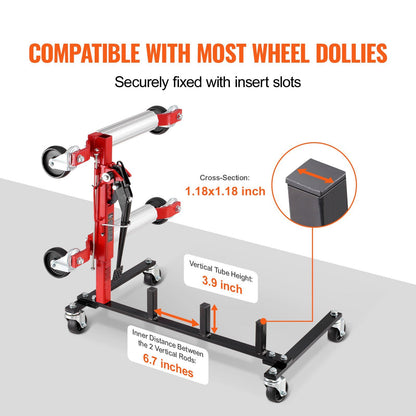 Car Dolly Rack, Storage Rack with 360 degrees Rotatable Wheels, Hydraulic Ratchet Trolley Jack Stand V952-LSBYCCFJCF4GTF38XV0