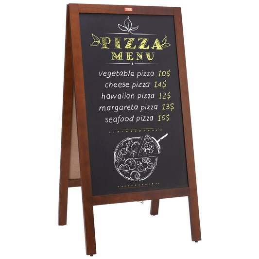 VEOVR A Frame Chalkboard Sign, 50x102 cm Double-Sided Sidewalk Signs, Freestanding Vintage Wooden Chalk Board V952-LSCTB2040INCHRVHUV0