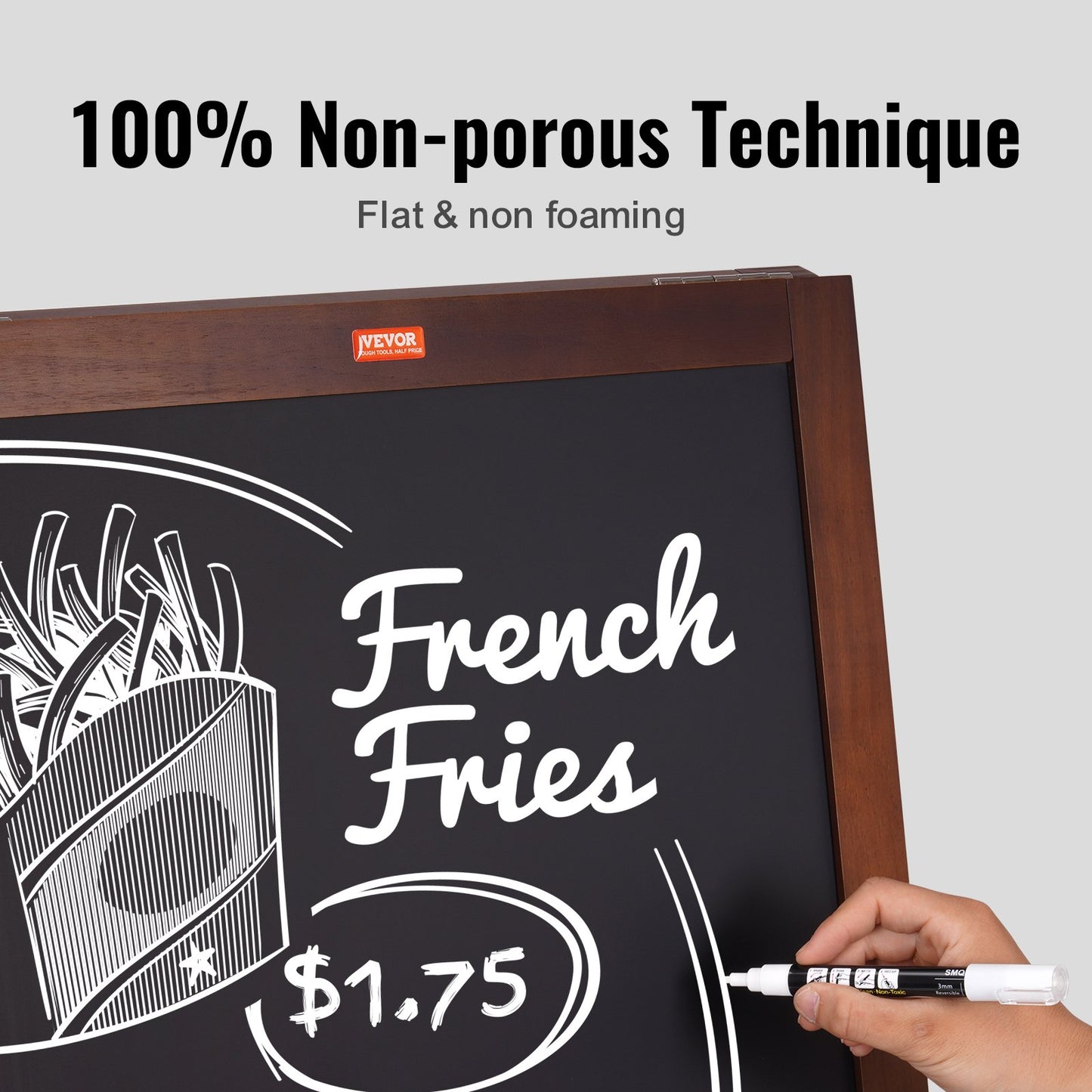 VEOVR A Frame Chalkboard Sign, 50x102 cm Double-Sided Sidewalk Signs, Freestanding Vintage Wooden Chalk Board V952-LSCTB2040INCHRVHUV0
