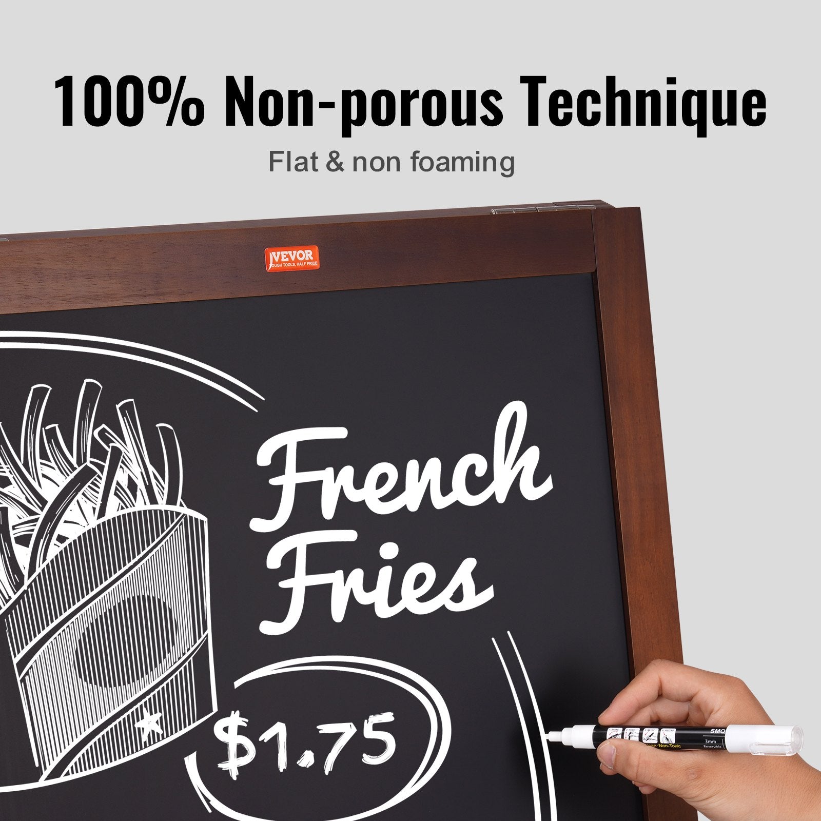 VEOVR A Frame Chalkboard Sign, 50x102 cm Double-Sided Sidewalk Signs, Freestanding Vintage Wooden Chalk Board V952-LSCTB2040INCHRVHUV0