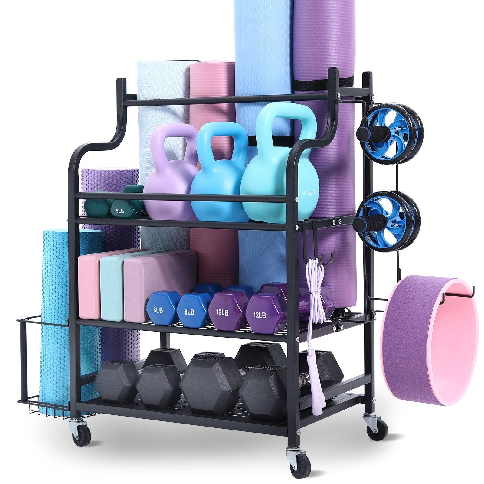 Home Gym Workout Equipment Organizer Yoga Mat Storage Weight Rack Dumbbell 1035 x 405 x 885 mm V952-LSDLYJJ3C305JBC3RV0