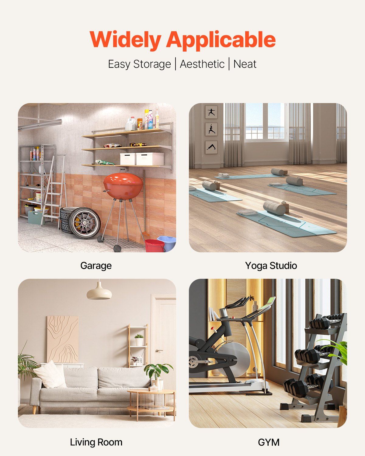 Home Gym Workout Equipment Organizer Yoga Mat Storage Weight Rack Dumbbell 1035 x 405 x 885 mm V952-LSDLYJJ3C305JBC3RV0
