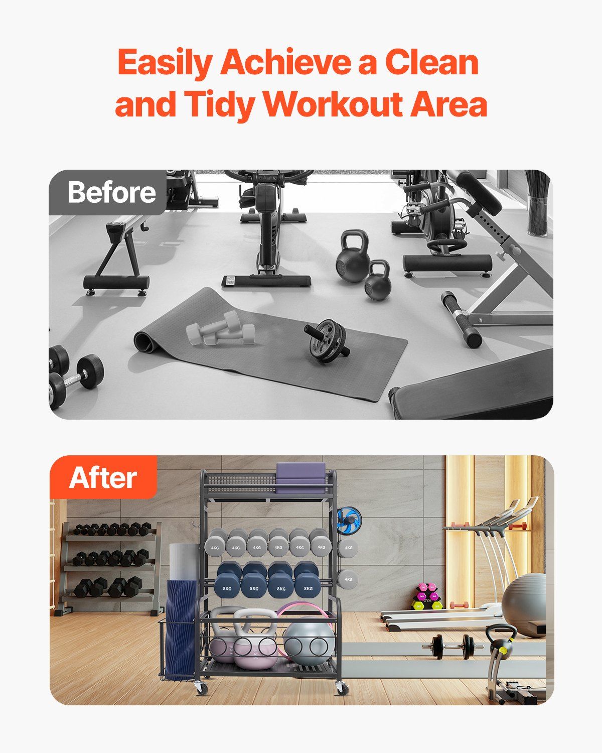 Home Gym Workout Equipment Organizer Yoga Mat Storage Weight Rack Dumbbell 870 x 405 x 1010 mm V952-LSDLYJJ4C313AAQ8JV0