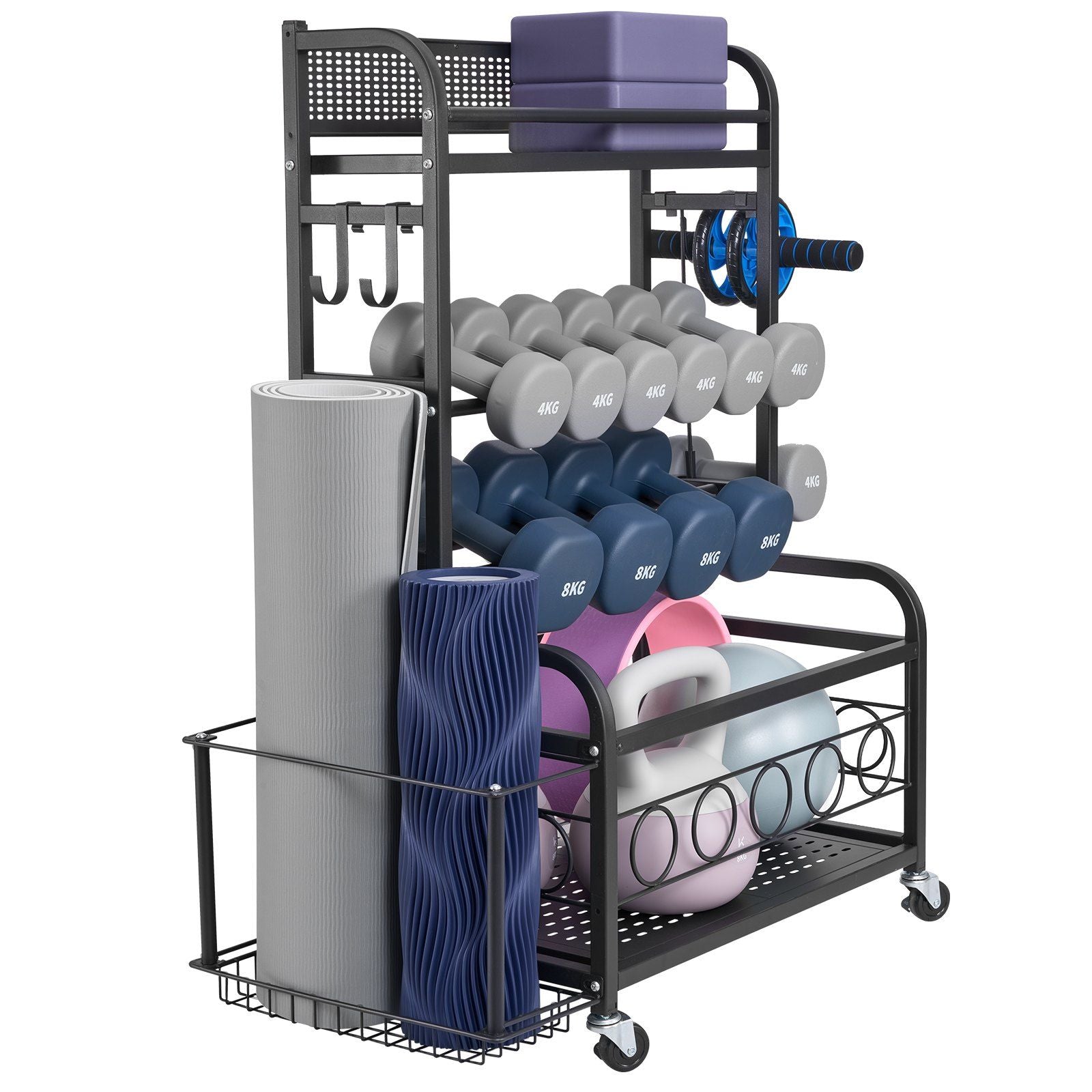 Home Gym Workout Equipment Organizer Yoga Mat Storage Weight Rack Dumbbell 870 x 405 x 1010 mm V952-LSDLYJJ4C313AAQ8JV0