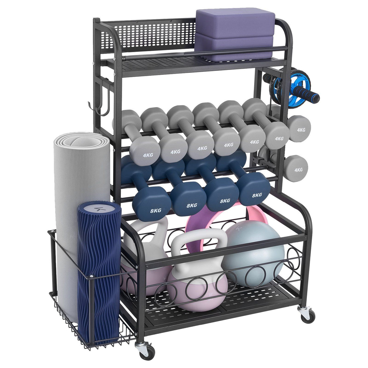 Home Gym Workout Equipment Organizer Yoga Mat Storage Weight Rack Dumbbell 870 x 405 x 1010 mm V952-LSDLYJJ4C313AAQ8JV0