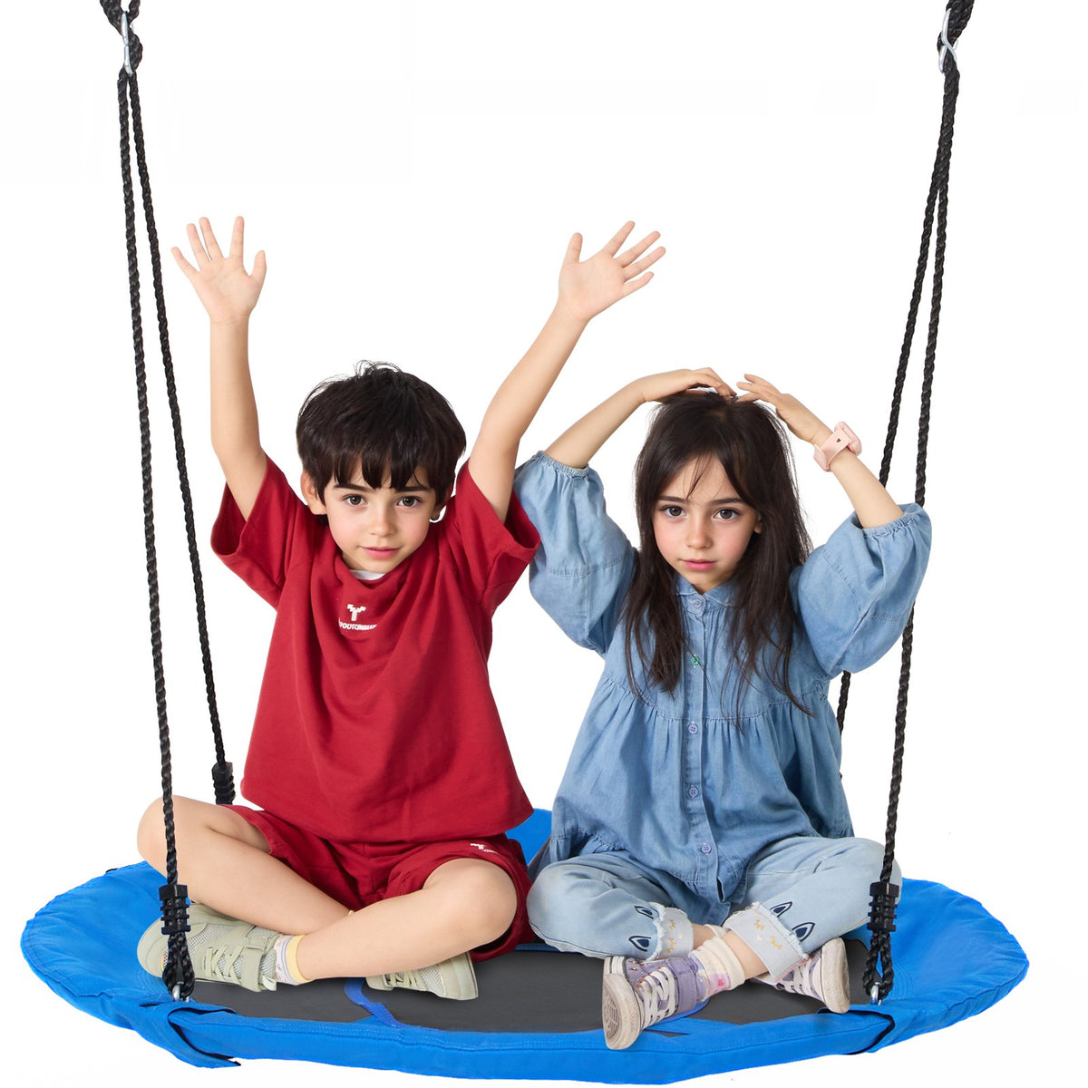 Tree Swing, 40 Inch Saucer Swing, 750lbs Weight Capacity, 900D Oxford Fabric Swing Seat with 2 Tree Hanging V952-LSFDQQLSFD409Q7D1V0