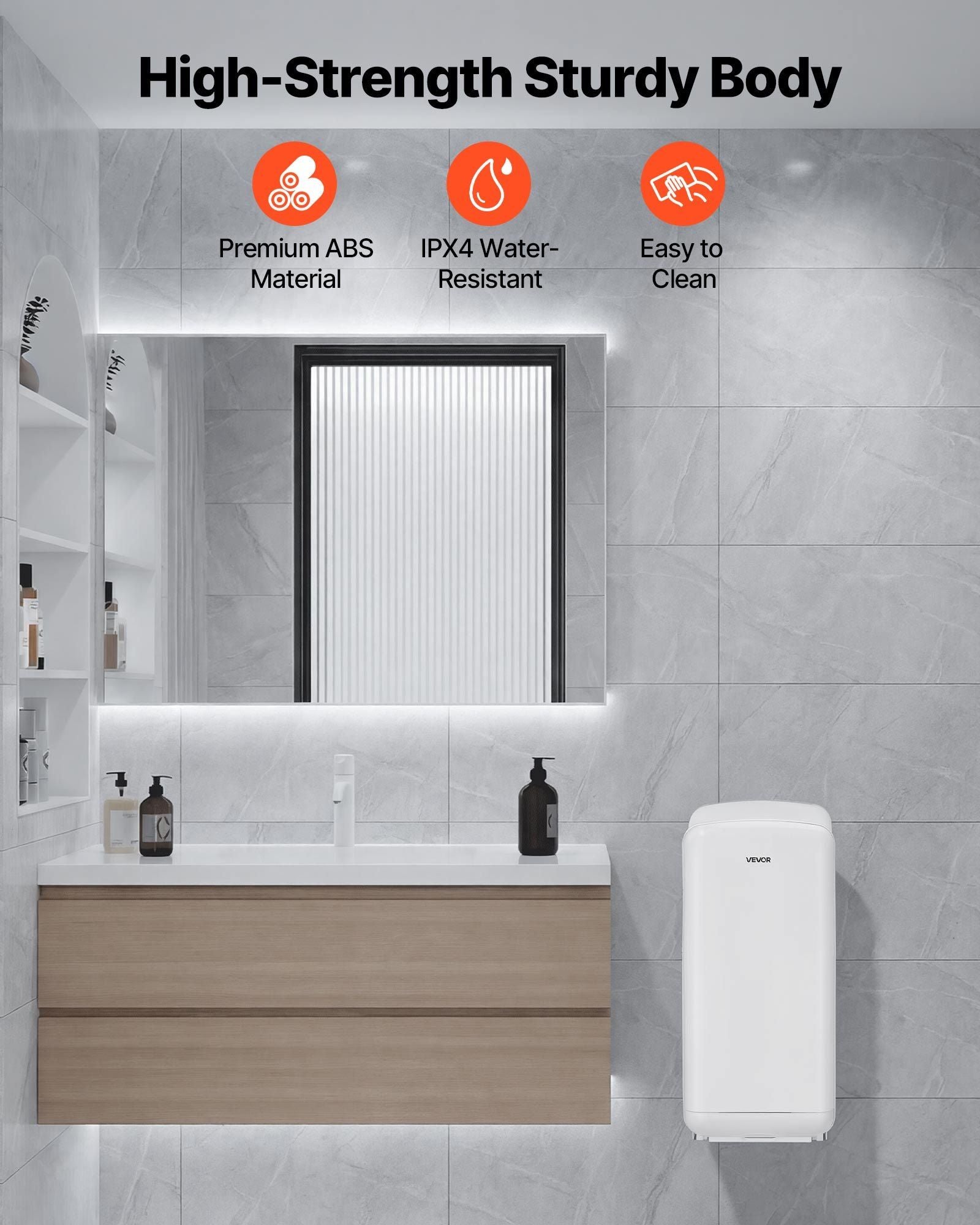 Vertical Hand Dryer, Hand Dryers with HEPA Filter, 19000 RPM High-Speed Motor, Dual-Side Airflow, ABS Sturdy V952-LSGSJBSSL000DILPE001V3