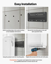 Vertical Hand Dryer, Hand Dryers with HEPA Filter, 19000 RPM High-Speed Motor, Dual-Side Airflow, ABS Sturdy V952-LSGSJBSSL000DILPE001V3
