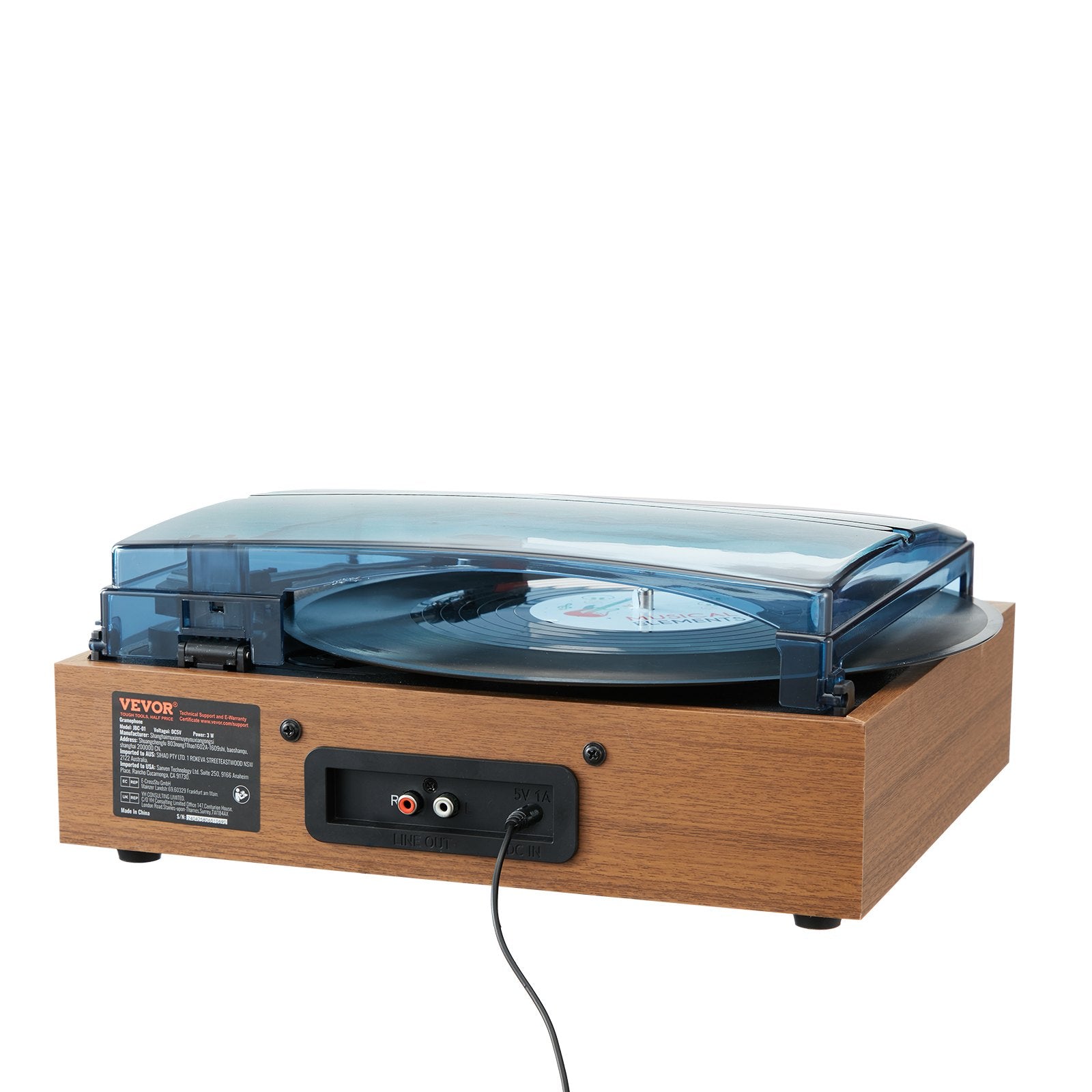 Bluetooth Vinyl Record Player 3-Speed Belt Driven Turntable 3W Speakers V952-LSJ13S000000J6DK4V3