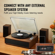 Bluetooth Vinyl Record Player 3-Speed Belt Driven Turntable 10W Speakers V952-LSJ22S000000P01V0V3