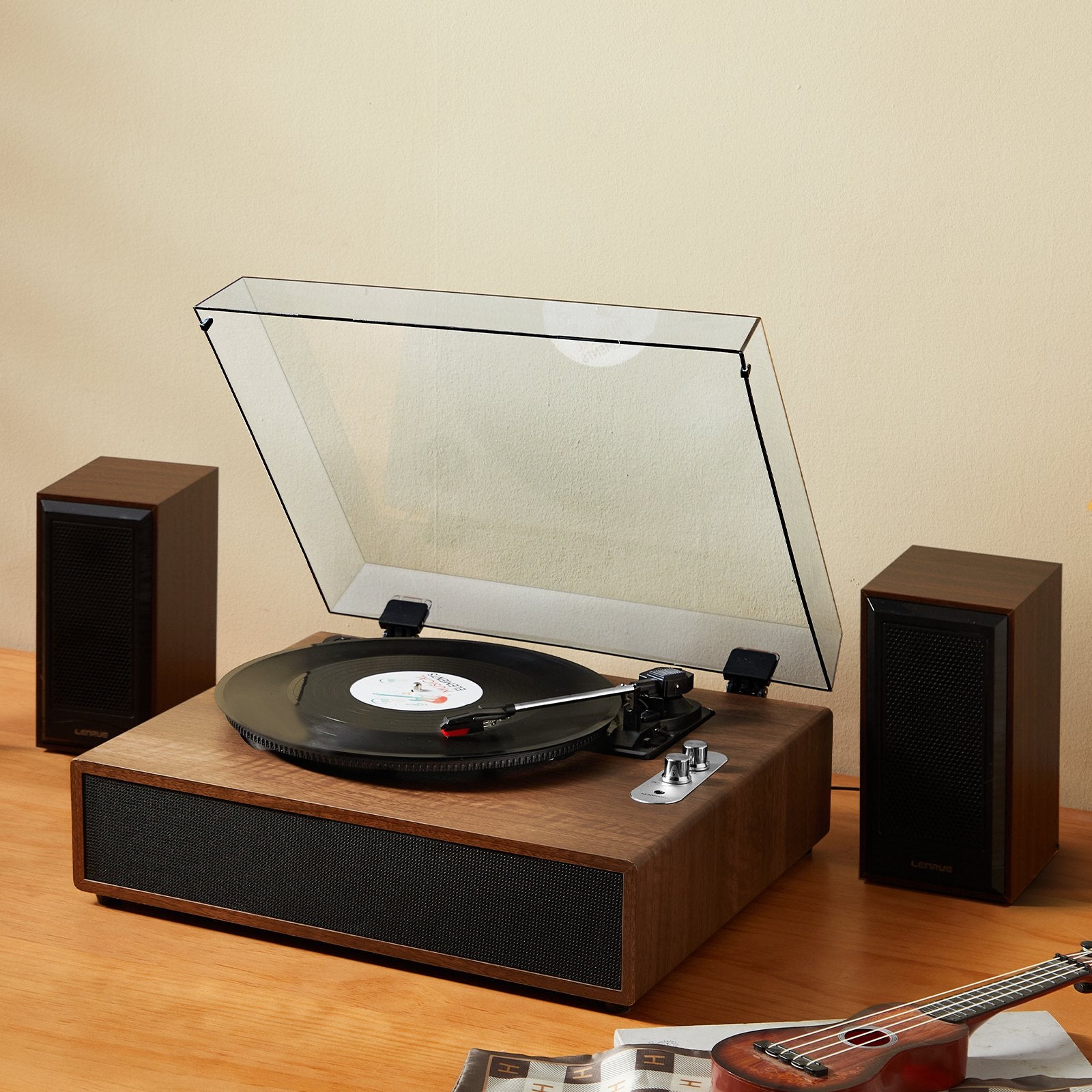 Bluetooth Vinyl Record Player 3-Speed Belt Driven Turntable 10W Speakers V952-LSJ22S000000P01V0V3