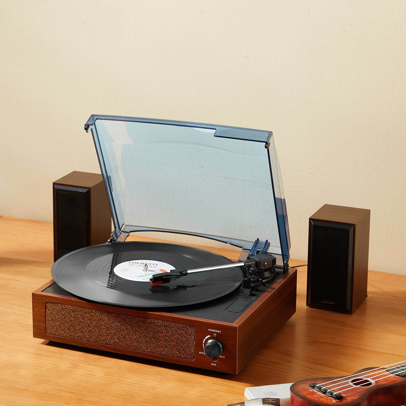 Bluetooth Vinyl Record Player 3-Speed Belt Driven Turntable 5W Speakers V952-LSJ23S000000RDAI3V3
