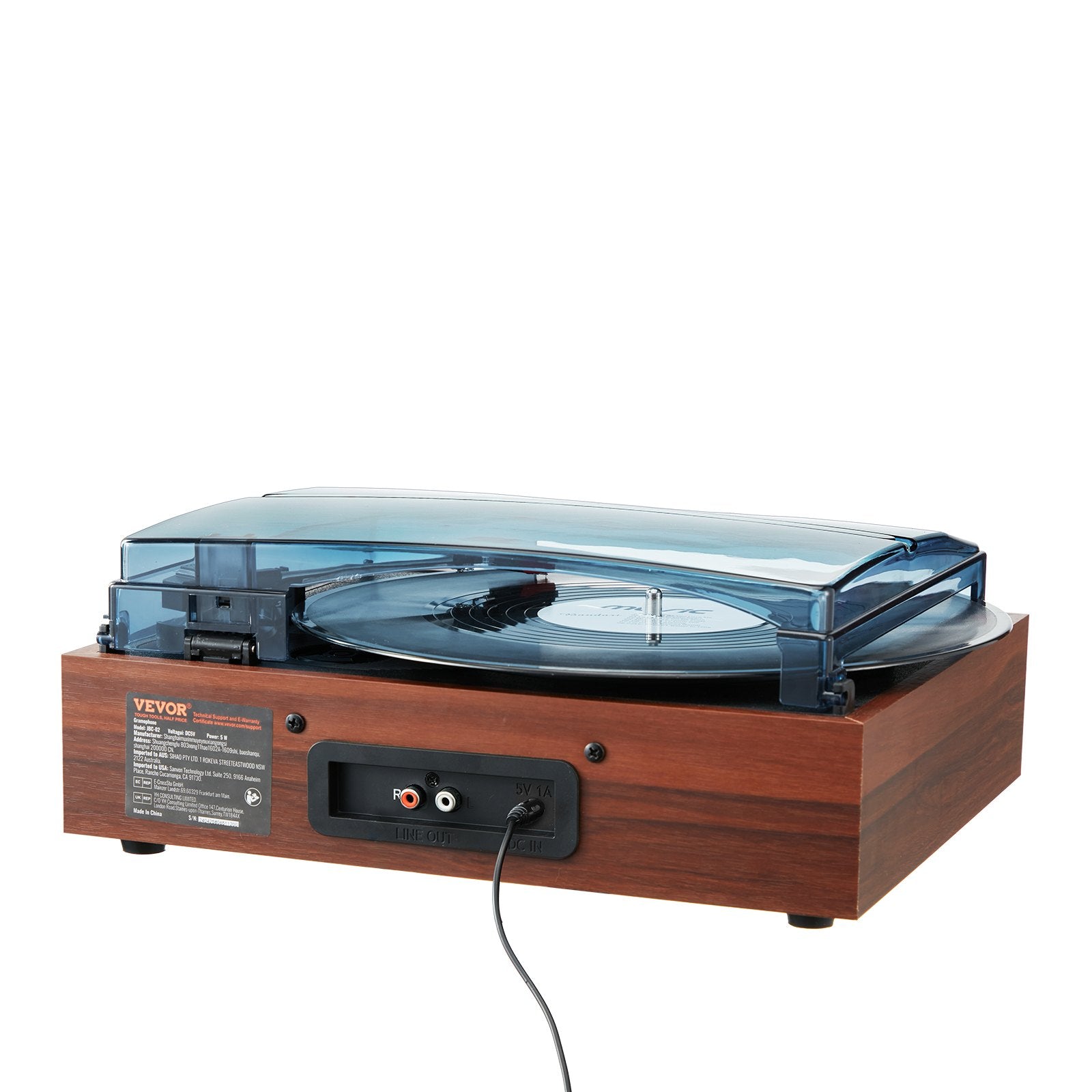 Bluetooth Vinyl Record Player 3-Speed Belt Driven Turntable 5W Speakers V952-LSJ23S000000RDAI3V3