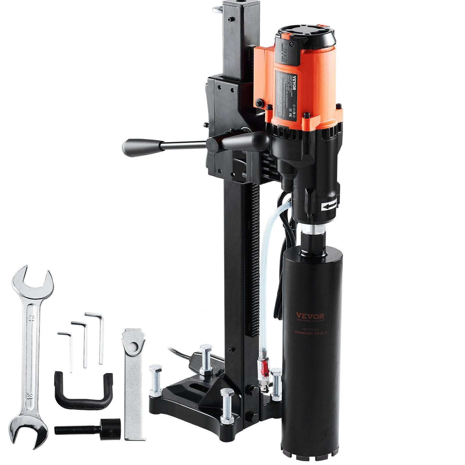 Diamond Core Drilling Machine, 8in Wet&Dry Concrete Core Drill Rig with Stand, 750RPM Speed & 1-1/4" 5/8" V952-LSJGSZKJY8425ZBUGV3