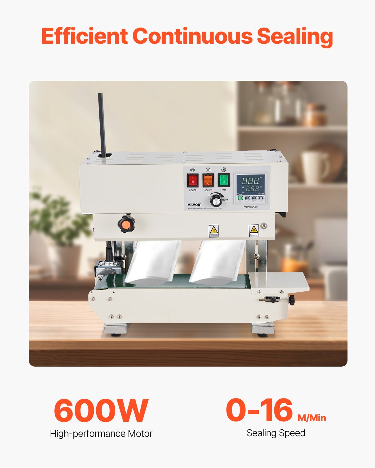 Continuous Bag Band Sealing Machine, 6-12 mm Sealing Width, Vertical Band Sealer Machine with Digital V952-LSLXFKJTBPQB7G874V3