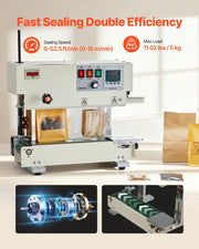 Continuous Bag Band Sealing Machine, 6-12 mm Seal Width, Vertical Band Sealer Machine with Roller Printing , V952-LSLXFKJTBPQDL4URB001V3