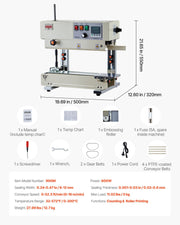 Continuous Bag Band Sealing Machine, 6-12 mm Seal Width, Vertical Band Sealer Machine with Roller Printing , V952-LSLXFKJTBPQDL4URB001V3