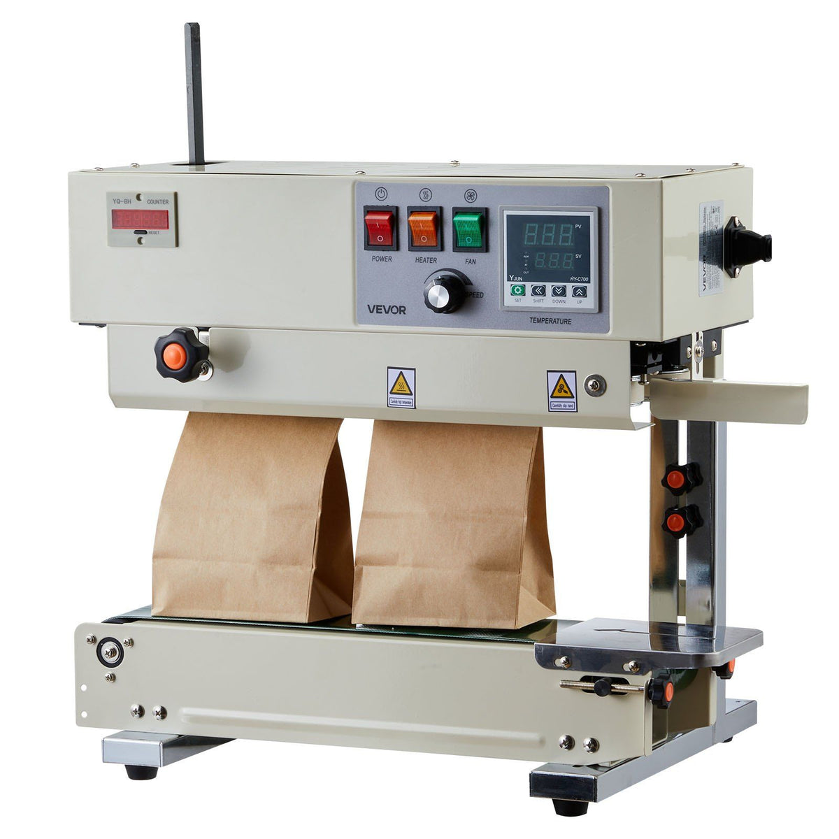 Continuous Bag Band Sealing Machine, 6-12 mm Seal Width, Vertical Band Sealer Machine with Roller Printing , V952-LSLXFKJTBPQDL4URB001V3
